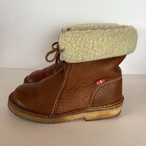 Duckfeet Boots Women’s Brown Arhus Danish Leather Sherpa Size 37/US 6.5-7